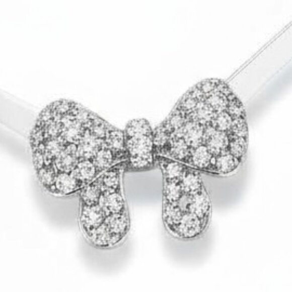 Rhinestone Bow silver stretch belt - Picture 2 of 5